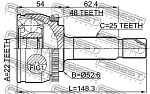 2210RIOA48 FEBEST Шрус наружный 22x52.6x25