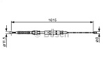 1987482328 BOSCH Трос стояночного тормоза VW Caddy (08-15) задний левый BOSCH