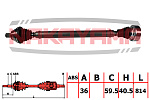 ND2915NY NAKAYAMA Вал приводной, перед. правый VW Caddy III, Golf V/VI/Plus, Jetta V/VI, Passat VI, Touran I/II 03- (3
