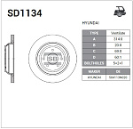 SD1134 SANGSIN BRAKE Диск тормозной SD1134 (58411-3N020)
