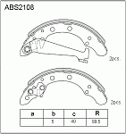 ABS2108 ALLIED NIPPON Колодки  торм. барабан. AUDI 100, 80 1968-1994