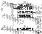 FDDCB3R FEBEST Отбойник задн амортизатора FORD FOCUS C-MAX CB3 2007-2011 [EU] FDD-CB3R