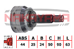 NJ373NY NAKAYAMA ШРУС внешн. к-кт KIA CERATO I 04-09, SPECTRA 04-09 (25x24x153x50 ABS:44)