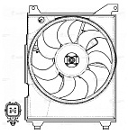 LFAC0805 LUZAR электровентилятор кондиционера LUZAR для а/м Hyundai Sonata (EF) (98-) (с кожухом) (4-х конт.) (LFAC