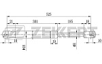 GF1973 ZEKKERT Пружина газовая багажника Skoda Yeti (5L) 09