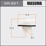 KR321 MASUMA Клипса крепежная. Клипса автомобильная (автокрепеж) MASUMA 321-KR [уп.50]