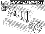 DAC43764043KIT FEBEST Подшипник ступицы передний NISSAN PRIMERA P12, X-TRAIL T30 DAC43764043-KIT