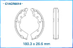 C14CR0014 CWORKS Колодки тормозные задние барабанные (Low Metallic)